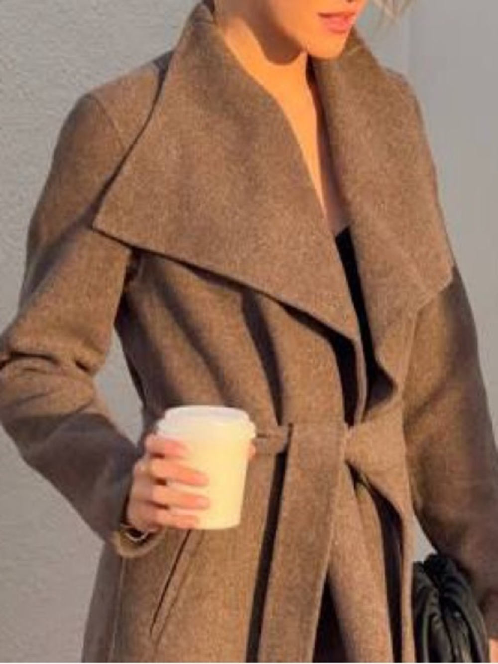 Banana Republic Wool Wrap Coat in color Nutmeg Size Medium Like New